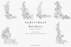 Wildflower Borders SVG, PNG
