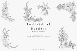 Wildflower Borders SVG, PNG
