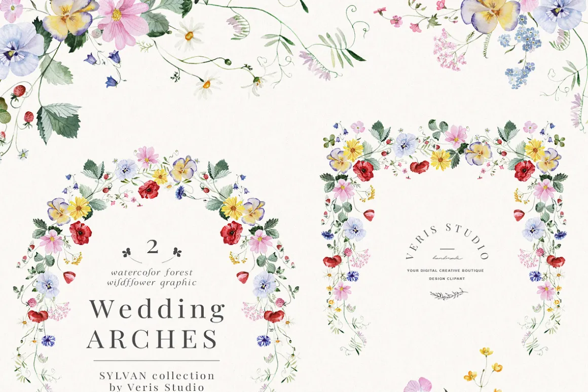 Wildflower Forest Floral Flower Set