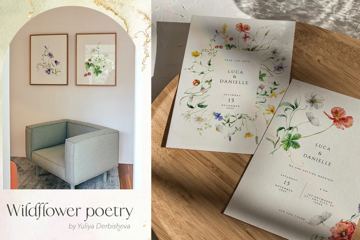 Wildflower illustration bundle