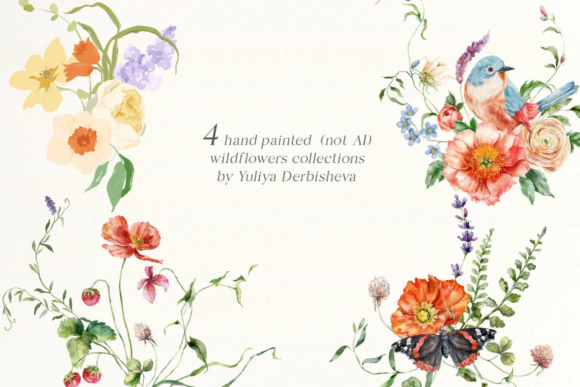 Wildflower illustration bundle