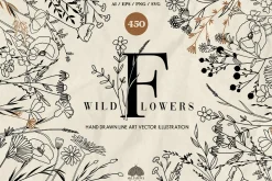 Wildflowers Line Art Collection