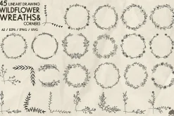 Wildflowers Line Art Collection