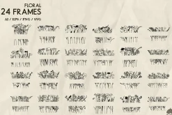 Wildflowers Line Art Collection