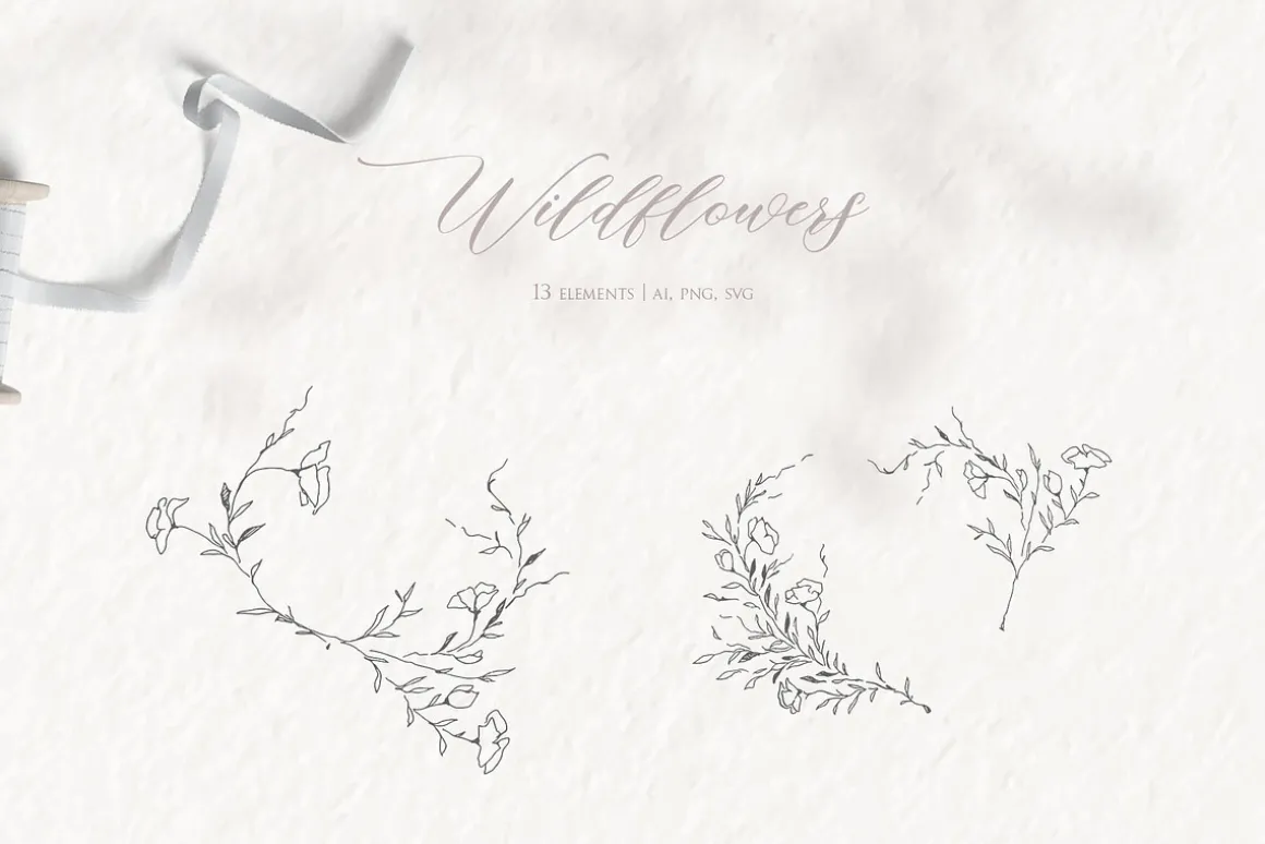 Wildflowers wreath, floral wedding