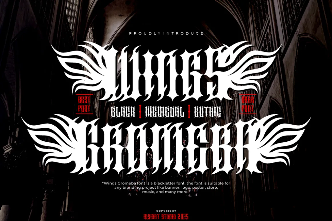 Wings Gromeba - Gothic Font