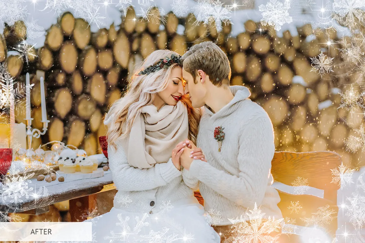 Winter Snowflakes Overlays Photoshop