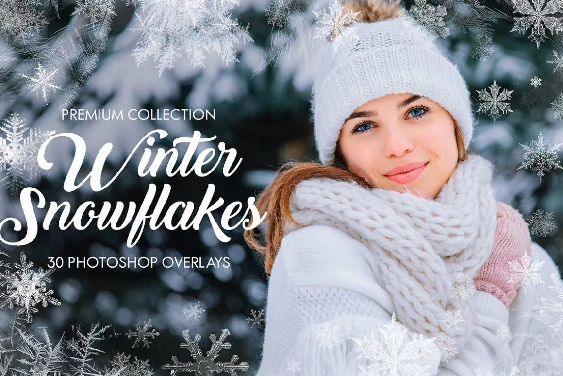 Winter Snowflakes Overlays Photoshop