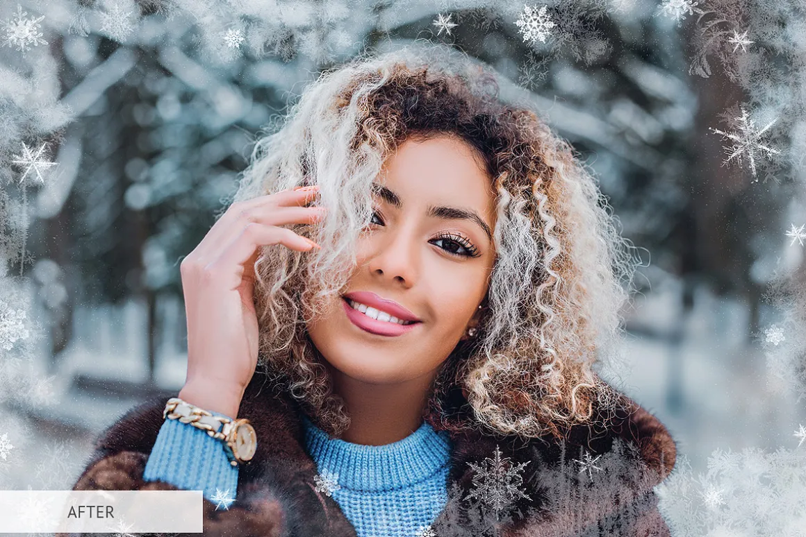Winter Snowflakes Overlays Photoshop