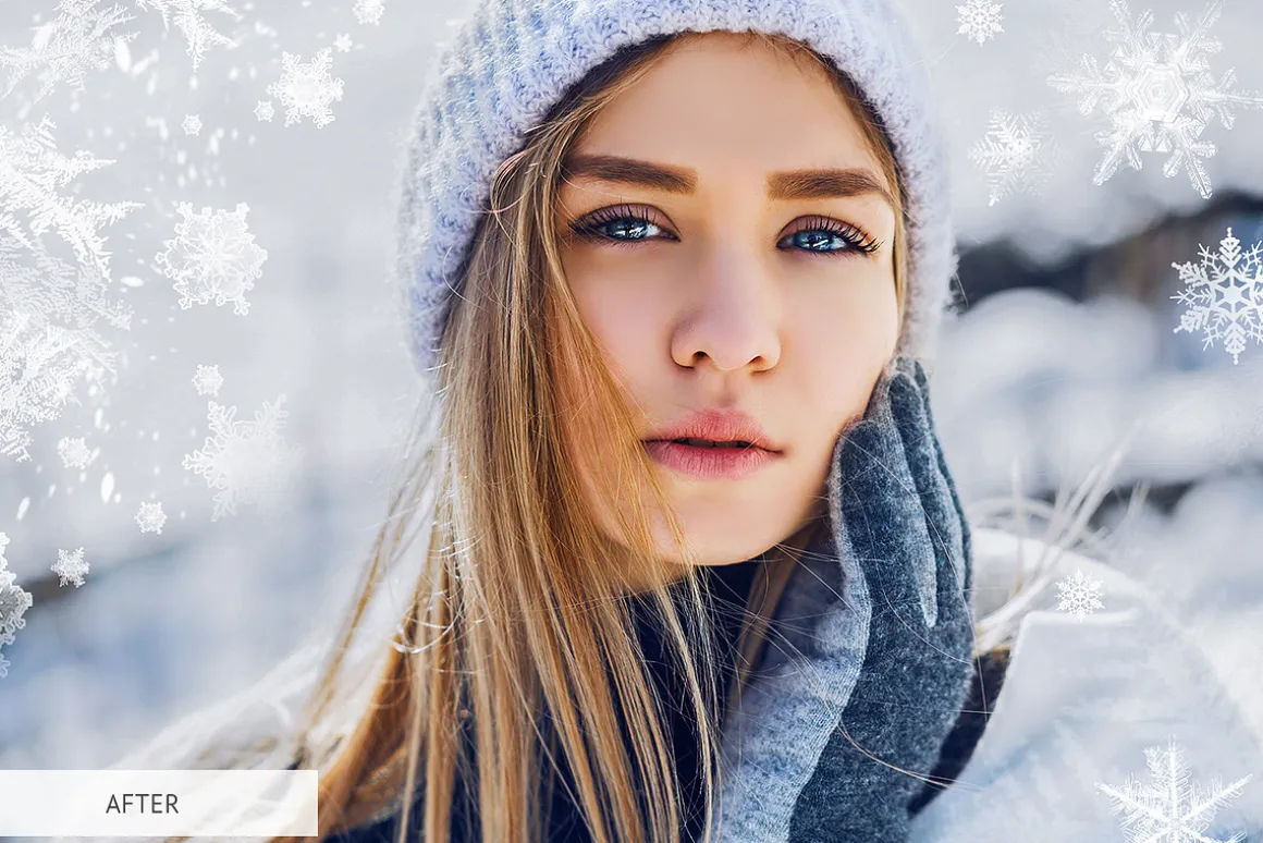 Winter Snowflakes Overlays Photoshop