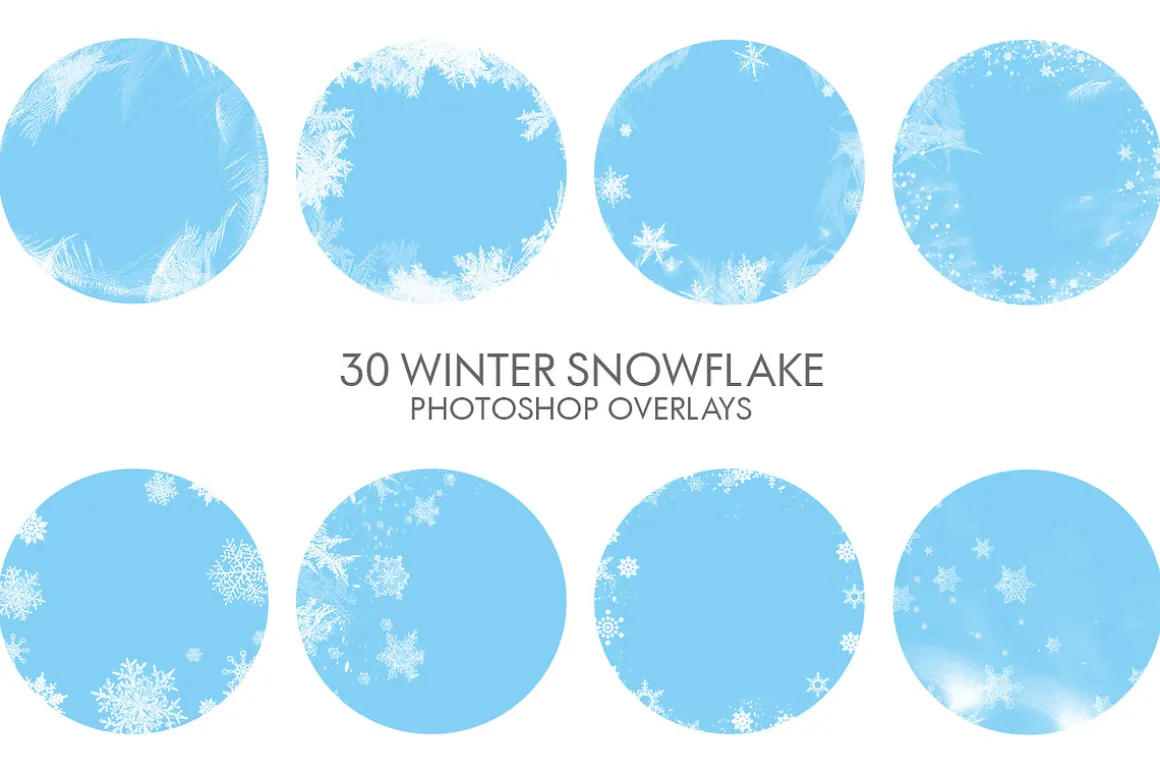 Winter Snowflakes Overlays Photoshop