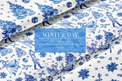 Winter day seamless patterns clipart