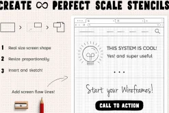 Wireframe Sketchsheet with Stencils
