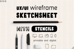 Wireframe Sketchsheet with Stencils