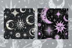 Witchcore Astrology Seamless Pattern
