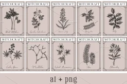 Witchcraft Herbs Vectors & Designs