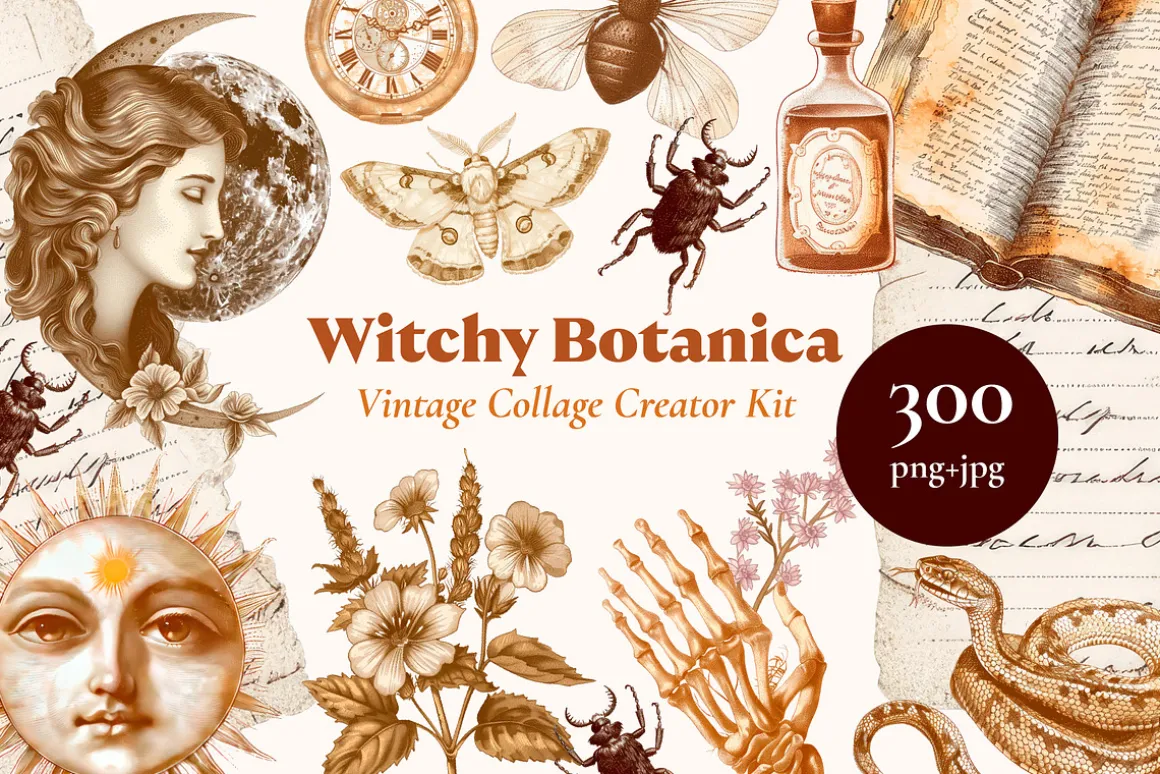 Witchy Botanica Collage Kit