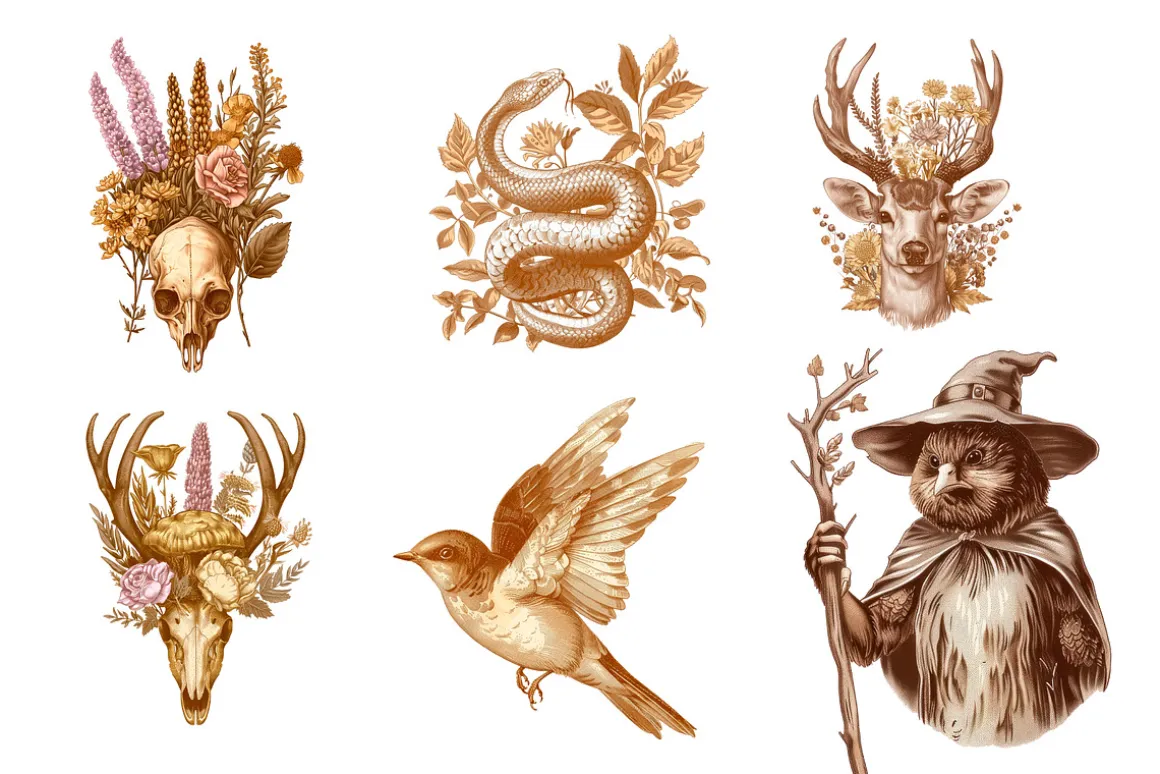 Witchy Botanica Collage Kit