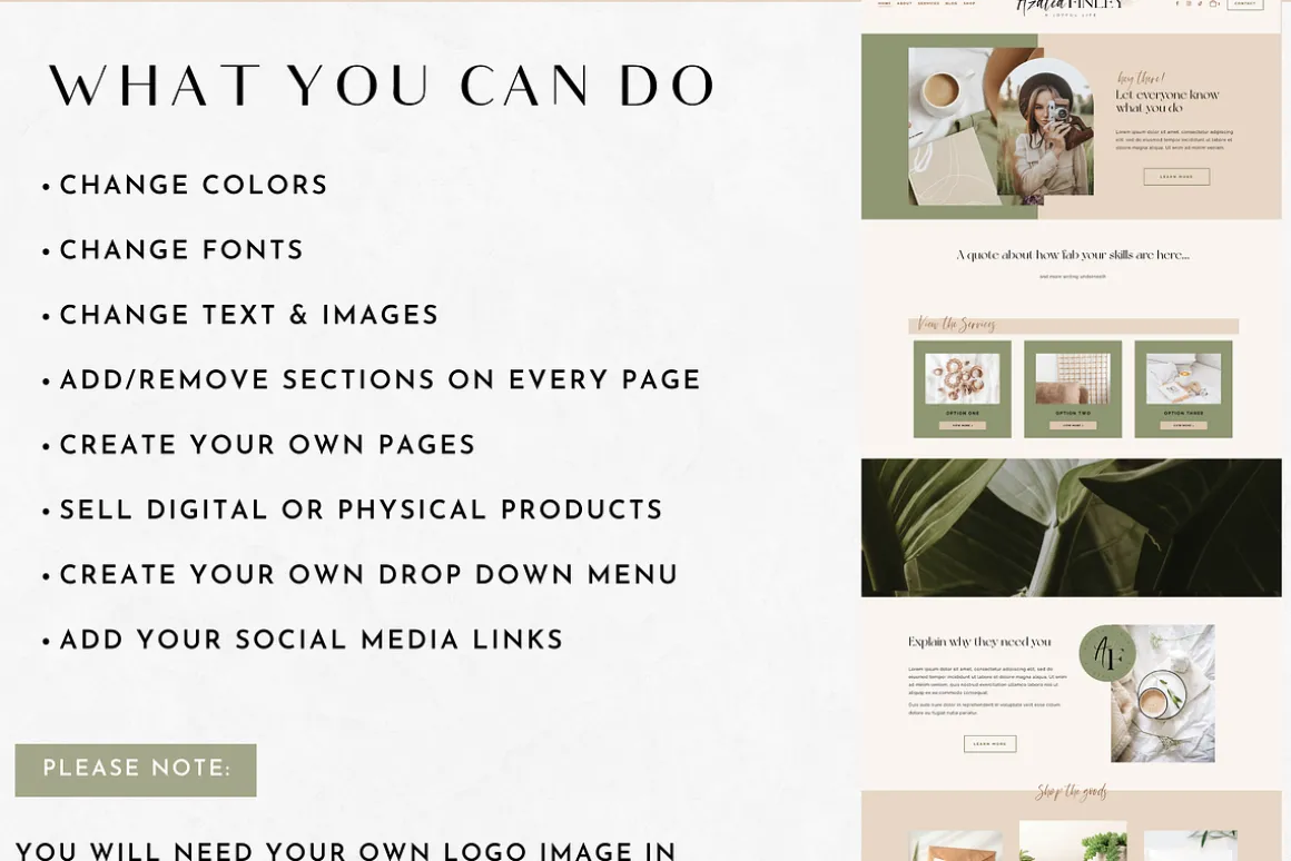 Wix Website Template Azalea Finley