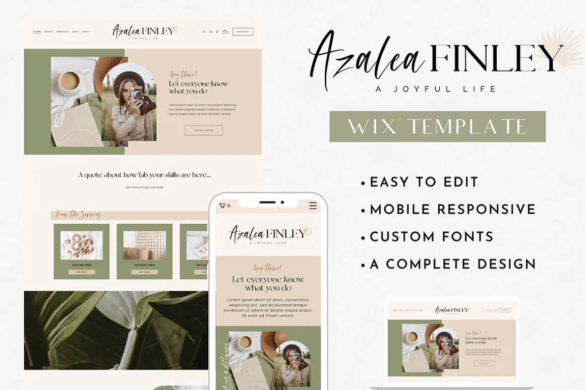 Wix Website Template Azalea Finley