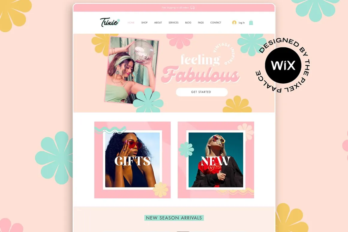 Wix Website Template Bright Retro