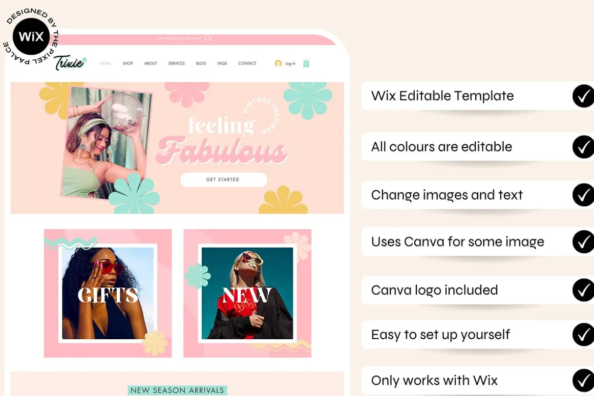 Wix Website Template Bright Retro