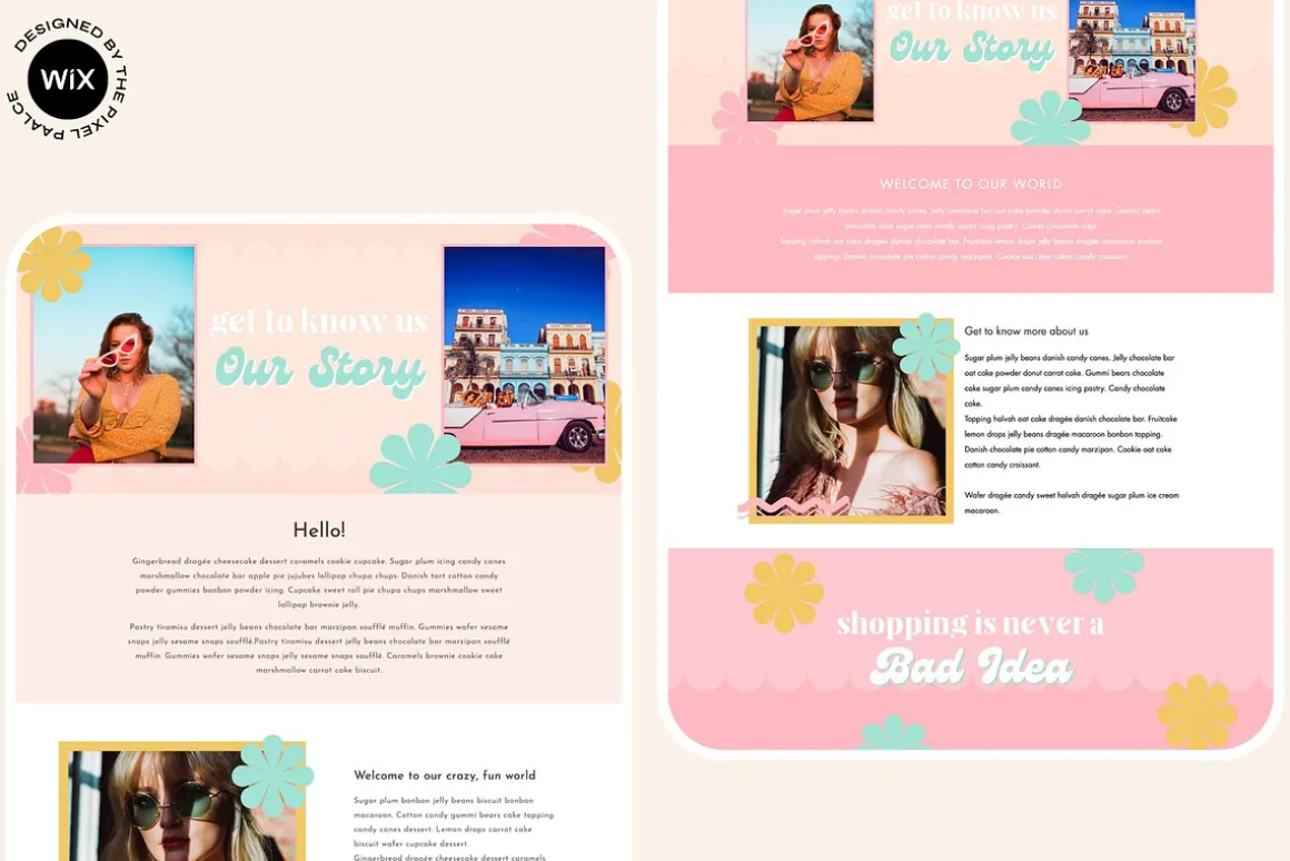 Wix Website Template Bright Retro