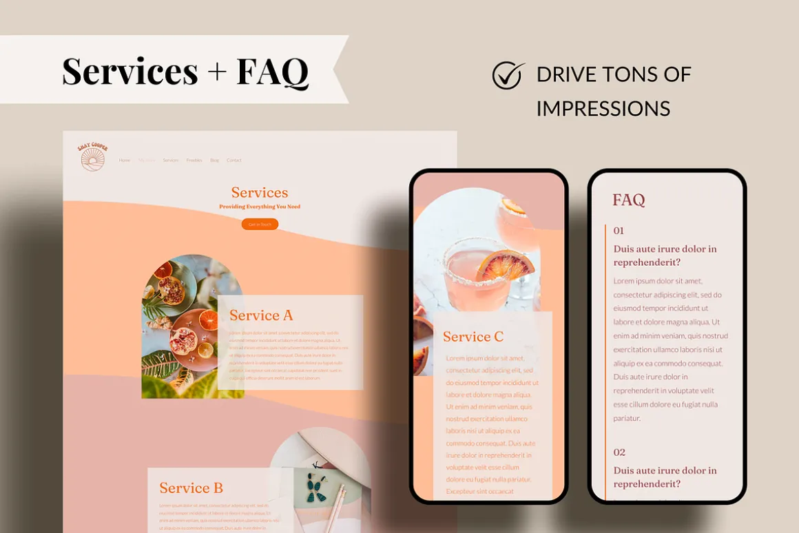 WIX Website Template Colorful Retro