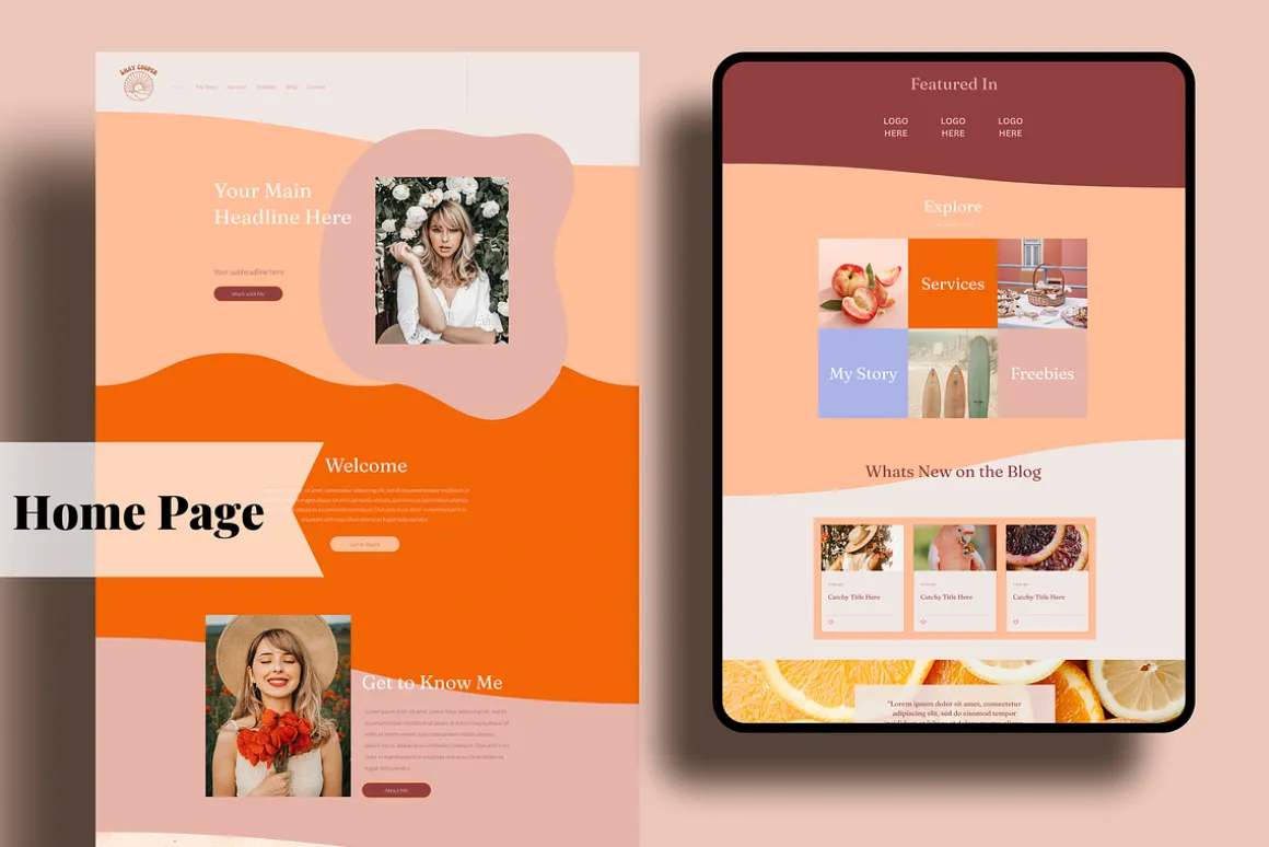 WIX Website Template Colorful Retro