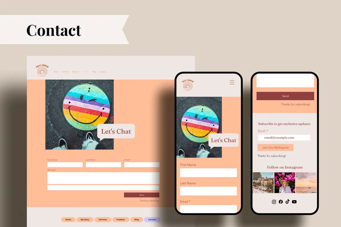 WIX Website Template Colorful Retro