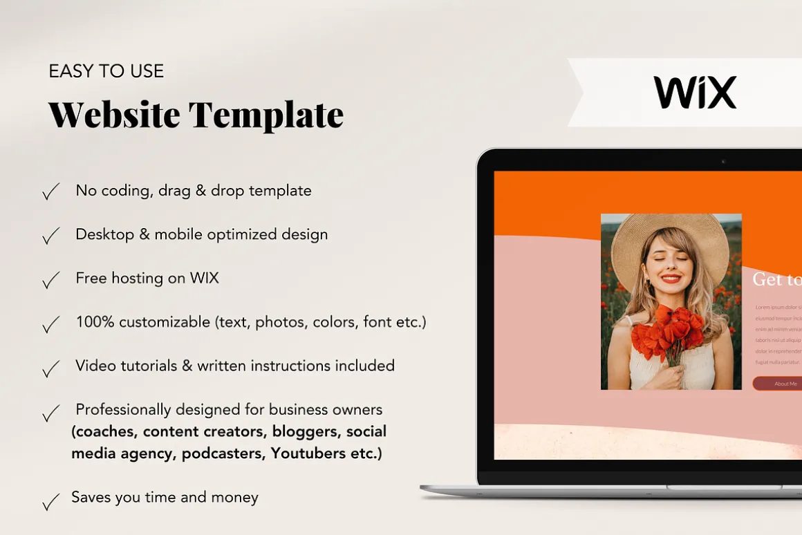 WIX Website Template Colorful Retro