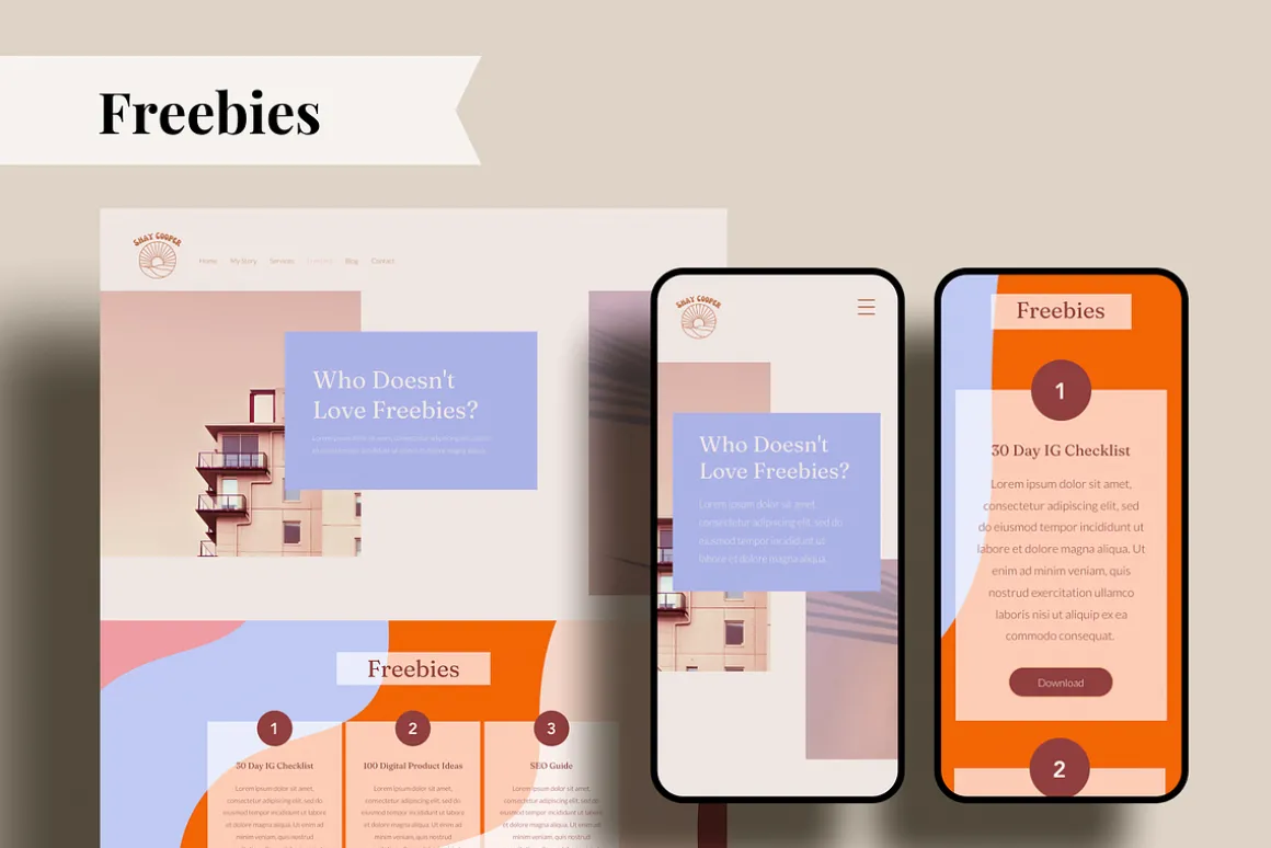 WIX Website Template Colorful Retro