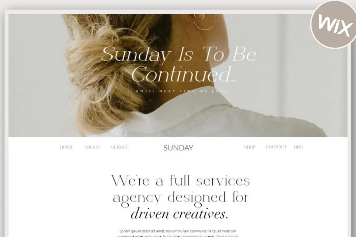 Wix Website Template | Sunday