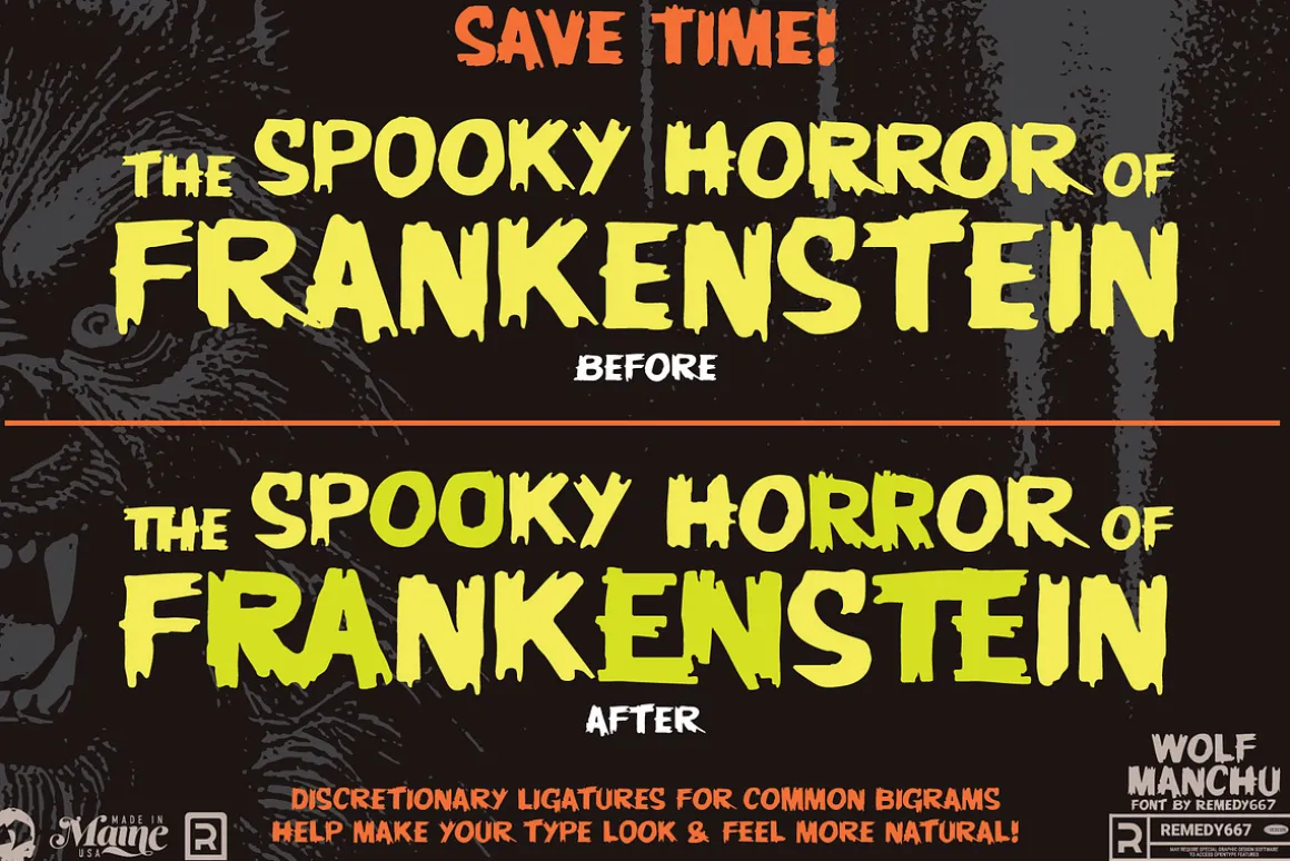 Wolf Manchu - Layered Horror Font