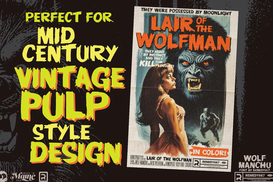 Wolf Manchu - Layered Horror Font