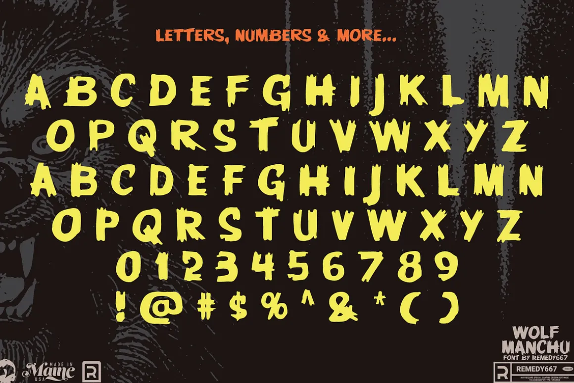 Wolf Manchu - Layered Horror Font