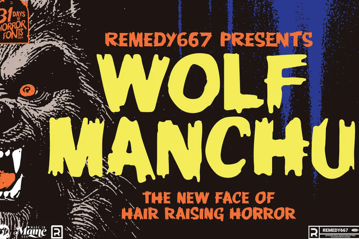 Wolf Manchu - Layered Horror Font