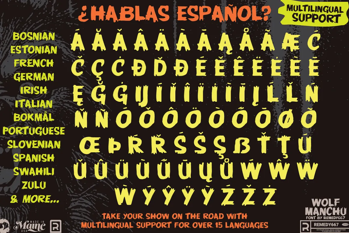 Wolf Manchu - Layered Horror Font