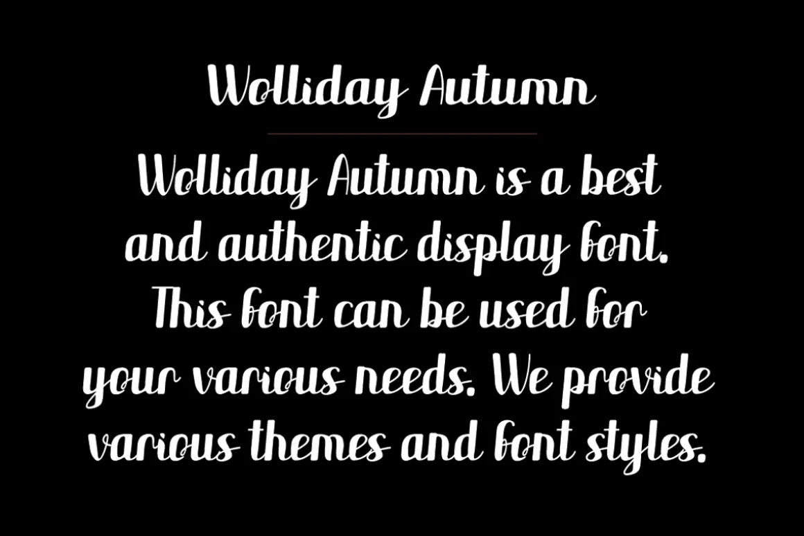 Wolliday Autumn - Handwritten Font