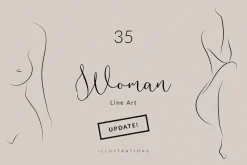 Womans Body. Line Art Collection
