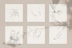 Womans Body. Line Art Collection