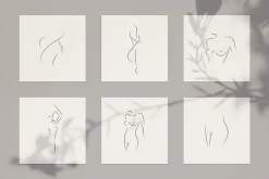 Womans Body. Line Art Collection