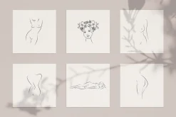 Womans Body. Line Art Collection