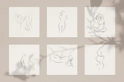 Womans Body. Line Art Collection