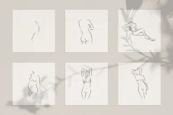 Womans Body. Line Art Collection