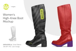 Women’s High-Knee Boot Mockup