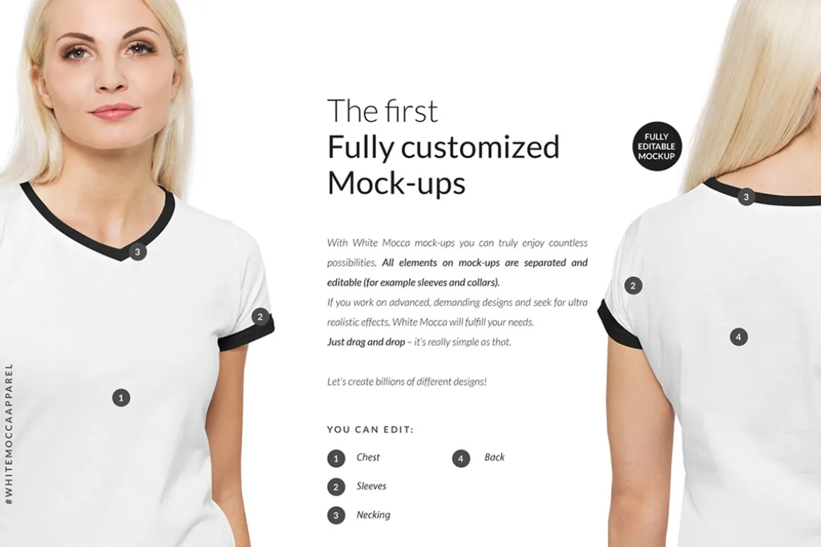 Women T-Shirt Mock-ups Set FREE DEMO