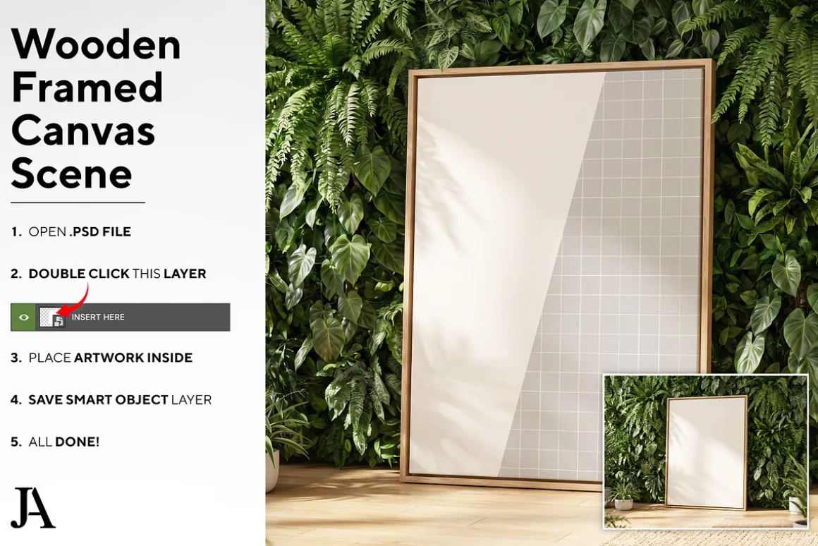 Wooden Framed Canvas | DIN A PSD