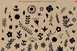 Woodland Animals. Linocut Style