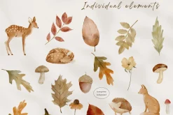 Woodland Watercolor Autumn Set